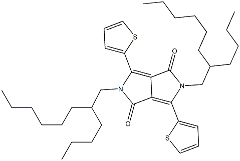 2,5-Bis-(2-butyl-octyl)-3,6-di-thiophen-2-yl-2,5-dihydro-pyrrolo[3,4-c]pyrrole-1,4-dione Structure