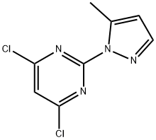 4,6-dichloro-2-(5-methyl-1H-pyrazol-1-yl)pyrimidine Struktur