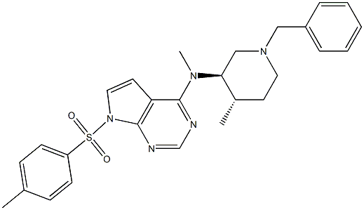 N-((3R,4S)-1-benzyl-4-methylpiperidin-3-yl)-N-methyl-7-tosyl-7H-pyrrolo[2,3-d]pyrimidin-4-amine Structure