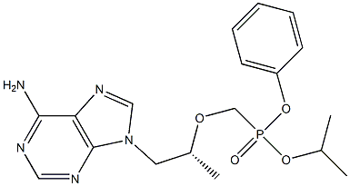 isopropyl phenyl ((((R)-1-(6-amino-9H-purin-9-yl)propan-2-yl)oxy)methyl)phosphonate Struktur