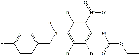 2-Ethoxycarbonylamino-5-(4-fluorobenzylamino)nitrobenzene-d4 Structure