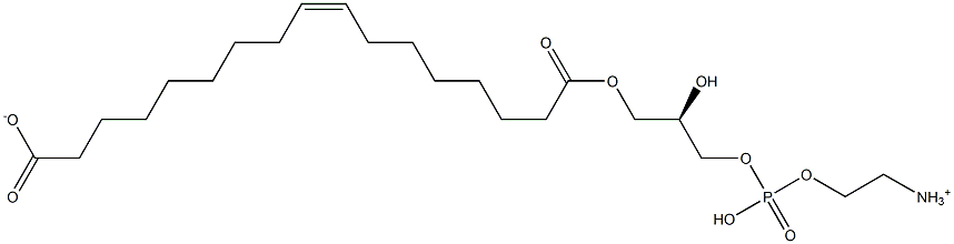 (R,Z)-2-ammonioethyl (3-((16-carboxyhexadec-8-enoyl)oxy)-2-hydroxypropyl) phosphate Structure