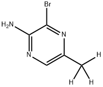 2-Amino-3-bromo-5-(methyl-d3)-pyrazine 化学構造式