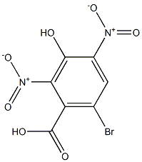 2,4-二硝基-3-羟基-6-溴苯甲酸, , 结构式
