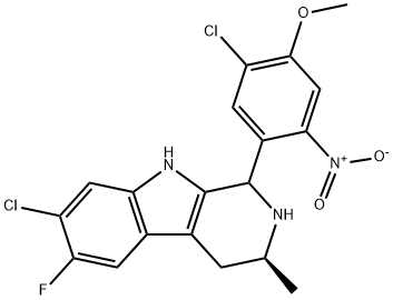 (S)-7-CHLORO-1-(5-CHLORO-4-METHOXY-2-NITROPHENYL)-6-FLUORO-3-METHYL-2,3,4,9-TETRAHYDRO-1H-PYRIDO[3,4-B]INDOLE Structure