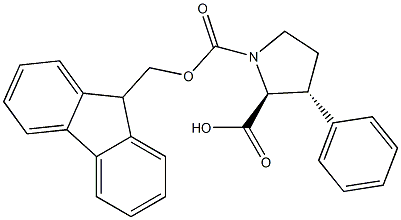 (2S,3R)-N-Fmoc-3-phenylpyrrolidine-2-carboxylic acid,,结构式