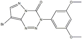 8-bromo-3-(3,5-dimethoxyphenyl)pyrazolo[5,1-d][1,2,3,5]tetrazin-4(3H)-one Struktur