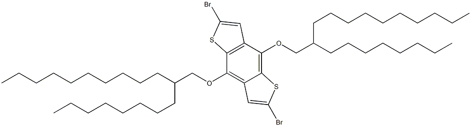 2,6-Dibromo-4,8-bis-(2-octyl-dodecyloxy)-1,5-dithia-s-indacene Structure