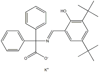 Potassium 2-(3,5-di-tert-butyl-2-hydroxybenzylideneamino)-2,2-diphenylacetate
		
	 Struktur