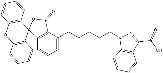 1-(5-fluoranylpentyl)indazole-3-carboxylic acid Struktur