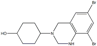 (1r,4r)-4-(6,8-dibromo-1,4-dihydroquinazolin-3(2H)-yl)cyclohexan-1-ol Struktur