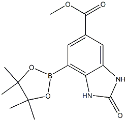 2-Oxo-7-(4,4,5,5-tetramethyl-[1,3,2]dioxaborolan-2-yl)-2,3-dihydro-1H-benzoimidazole-5-carboxylic acid methyl ester Structure