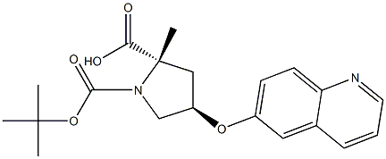(2S,4R)-1-tert-butyl 2-methyl 4-(quinolin-6-yloxy)pyrrolidine-1,2-dicarboxylate Structure