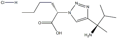 (S)-2-(4-((R)-2-amino-3-methylbutan-2-yl)-1H-1,2,3-triazol-1-yl)hexanoic acid hydrochloride Structure
