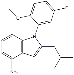 1-(5-fluoro-2-methoxyphenyl)-2-isobutyl-1H-indol-4-amine 结构式