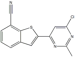 2-(6-chloro-2-methylpyrimidin-4-yl)benzo[b]thiophene-7-carbonitrile Struktur