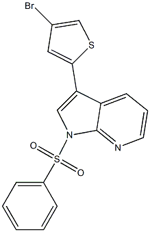 3-(4-bromothiophen-2-yl)-1-(phenylsulfonyl)-1H-pyrrolo[2,3-b]pyridine 结构式