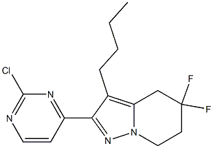 3-butyl-2-(2-chloropyrimidin-4-yl)-5,5-difluoro-4,5,6,7-tetrahydropyrazolo[1,5-a]pyridine Struktur