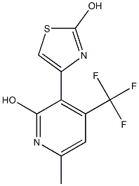 4-(2-hydroxy-6-methyl-4-(trifluoromethyl)pyridin-3-yl)thiazol-2-ol Struktur