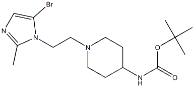 tert-butyl 1-(2-(5-bromo-2-methyl-1H-imidazol-1-yl)ethyl)piperidin-4-ylcarbamate Struktur