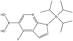 {4-fluoro-1-[tris(propan-2-yl)silyl]-1H-pyrrolo[2,3-b]pyridin-5-yl}boronic acid Structure