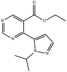 ethyl 4-(1-isopropyl-1H-pyrazol-5-yl)pyrimidine-5-carboxylate Structure