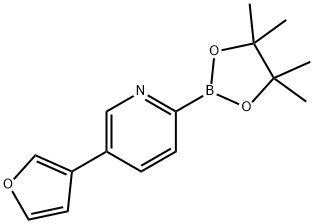 5-(furan-3-yl)-2-(4,4,5,5-tetramethyl-1,3,2-dioxaborolan-2-yl)pyridine Struktur
