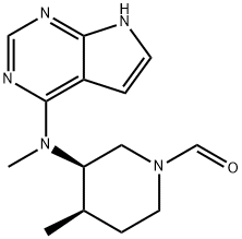 (3R,4R)-4-methyl-3-(methyl(7H-pyrrolo[2,3-d]pyrimidin-4-yl)amino)piperidine-1-carbaldehyde, 2227199-28-0, 结构式