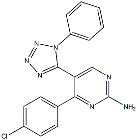 4-(4-氯苯基)-5-(1-苯基-1H-四唑-5-基)嘧啶-2-胺,,结构式