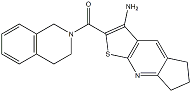 (3-amino-6,7-dihydro-5H-cyclopenta[b]thieno[3,2-e]pyridin-2-yl)(3,4-dihydroisoquinolin-2(1H)-yl)methanone Struktur