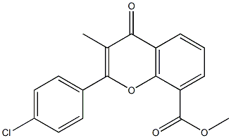 methyl 2-(4-chlorophenyl)-3-methyl-4-oxo-4H-chromene-8-carboxylate 结构式