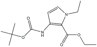 Ethyl 3-((tert-butoxycarbonyl)amino)-1-ethyl-1H-pyrrole-2-carboxylate Structure