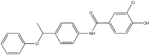 3-chloro-4-hydroxy-N-(4-(1-phenoxyethyl)phenyl)benzamide Struktur