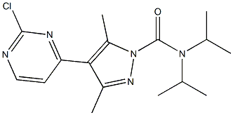 4-(2-chloropyrimidin-4-yl)-N,N-diisopropyl-3,5-dimethyl-1H-pyrazole-1-carboxamide Struktur