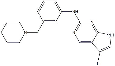 5-iodo-N-(3-(piperidin-1-ylmethyl)phenyl)-7H-pyrrolo[2,3-d]pyrimidin-2-amine Structure