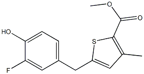 methyl 5-(3-fluoro-4-hydroxybenzyl)-3-methylthiophene-2-carboxylate Struktur