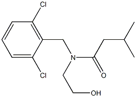 N-(2,6-dichlorobenzyl)-N-(2-hydroxyethyl)-3-methylbutanamide Struktur