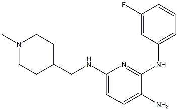 N2-(3-fluorophenyl)-N6-((1-methylpiperidin-4-yl)methyl)pyridine-2,3,6-triamine Struktur