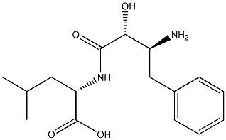 N-[(2R,3S)-3-amino-2-hydroxy-4-phenylbutanoyl]-L-Leucine Structure