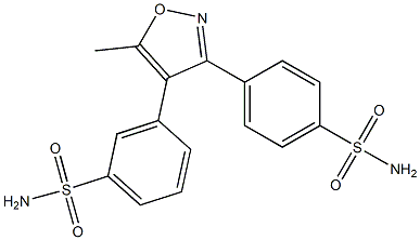 3-(5-methyl-3-(4-sulfamoylphenyl)isoxazol-4-yl) benzenesulfonamide Structure