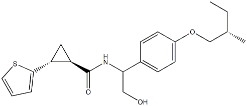 (1R,2R)-N-(2-hydroxy-1-(4-((S)-2-methylbutoxy)phenyl)ethyl)-2-(thiophen-2-yl)cyclopropanecarboxamide