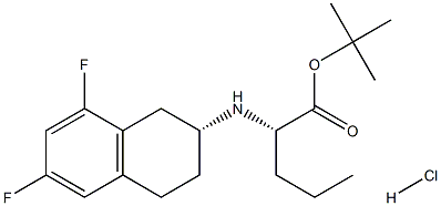 (S)-tert-butyl 2-(((R)-6,8-difluoro-1,2,3,4-tetrahydronaphthalen-2-yl)amino)pentanoate hydrochloride Structure