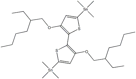(3,3'-bis((2-ethylhexyl)oxy)-[2,2'-bithiophene]-5,5'-diyl)bis(trimethylstannane) Structure