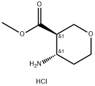 trans-4-Amino-tetrahydro-pyran-3-carboxylic acid methyl ester hydrochloride Struktur