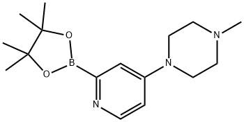 1-methyl-4-(2-(4,4,5,5-tetramethyl-1,3,2-dioxaborolan-2-yl)pyridin-4-yl)piperazine Structure