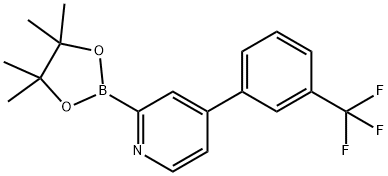 2-(4,4,5,5-tetramethyl-1,3,2-dioxaborolan-2-yl)-4-(3-(trifluoromethyl)phenyl)pyridine Structure