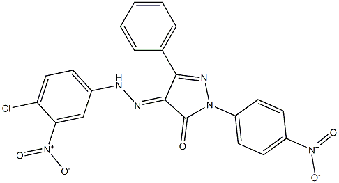 4-[(4-chloro-3-nitrophenyl)hydrazono]-2-(4-nitrophenyl)-5-phenyl-2,4-dihydro-3H-pyrazol-3-one Struktur