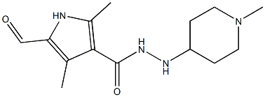 5-formyl-2,4-dimethyl-N'-(1-methylpiperidin-4-yl)-1H-pyrrole-3-carbohydrazide Structure
