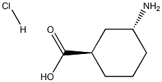 (1R,3R)-3-aminocyclohexane-1-carboxylic acid hydrochloride Structure