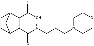 3-((3-morpholinopropyl)carbamoyl)bicyclo[2.2.1]heptane-2-carboxylic acid Struktur